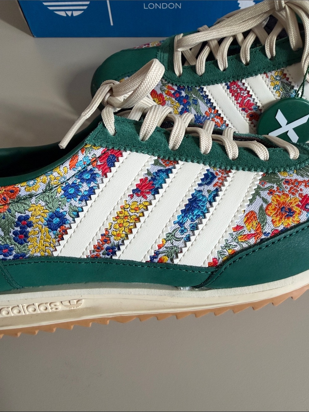 Adidas Originals X Liberty London SL72 Wmns 9 Floral Green Sneakers JH7226 - Picture 8 of 11